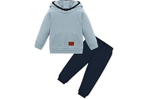 ZOEREA Ropa para bebé y niño, 2 piezas, sudadera con capucha de manga larga, pantalones elásticos, sudadera, ropa de 12 meses a 5 años