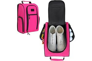 Goloni Golf Shoe Bag For Men Women Travel Shoe Bag Sport Shoe Carrier Bags with Side Accessory Pockets for Socks, Tees, Golf Balls, Pink, Golf