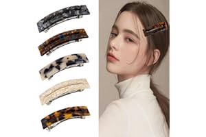 LARFRAECY Barrette per capelli 5PCS Fermagli per capelli in acetato vintage,Premium Feeling clip a molla,Elegante clip automatica per capelli,Clip per frangia semplice per donne ragazze