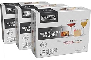 Bartesian Lot de 24 capsules mélangeuses pour amateurs de whisky pour machine à cocktails – Ensemble de capsules de mélange de cocktails à utiliser avec la machine à cocktails Bartesian
