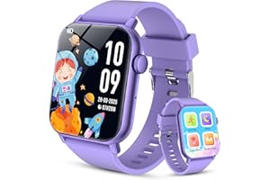 TAOPODO Reloj Inteligente Niño y niña, Smartwatch Niños 3-12 con Podómetro, Frecuencia Cardíaca, Monitor de Sueño IP68 Impermeable, Reloj para Niños Despertador, Música Audiolibro, Juegos de Rompecabezas