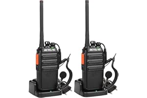 Retevis RT24 Walkie Talkie, Ricetrasmittenti Professionali PMR446 Licenza-Libero Radioline con Auricolare, 16 Canali VOX CTCSS/DCS, Ricaricabili per Chi Pedala (2 Pezzi, Nero)