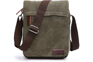 LOSMILE Hommes Sacs d'épaule, Sacs bandoulière en toile, Sacs pour ordinateur portable, Besaces,Sac d’Ecole, Travail ou vie scolaire