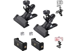 LANDSCAPE LIGHTS2K 2 Pcs Pince Porte RéFlecteur 360° Support Pour Flash Avec Support De Smartphone Fileté 1/4" Vers Vis FiletéE MâLe 3/8" Montage TréPied Camera Clip Pour TéLéPhones Portables Et Appareils Photo