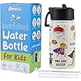 SOLARA Insulated Water Bottle for Kids 450ml, Kids Water Bottle, Sipper Bottle for Kids, Thermosteel Kids Bottle, Stainless Steel Water Bottle for Kids, Straw Bottle for Kids, Animal Heroes