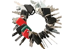 EISENS Heavy Equipment Key Set (41) Compatible with John Deere Case Caterpillar Komatsu JCB Kubota Bobcat JLG Genie Volvo Kobelco Doosan Takeuchi New Holland Hyster Hyundai Clark Toyota Daewoo Terex