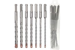 CAVATINY 7tlg SDS Plus Bohrer Set - SDS Hammerbohrer für beton, ziegel, zement, stein mit 4 Schneiden - inkl. Größen 5,6,6,8,8,10,12mm - SDS Plus-Schaft passend für Bohrhammer