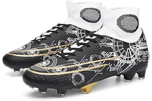 Donbest Crampons de Football Homme Chaussures de Football High Top Antidérapant Spike Professionnel Athlétisme Chaussure de Foot Enfant