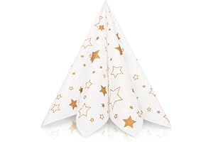 GRUBly® Servietten Weihnachten STERNE GOLD (Winter Limited Edition) | Stoffähnlich/Airlaid | 40x40cm | 50 Stück