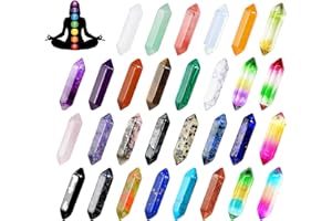 STEHARLLY 30Pcs Kristalle Heilsteine Set, Reiki Meditation Edelsteine,Natürliche Sternkristall, Edelsteine Chakra Steine Amethyst Obsidian Rosenquarz Anhänger Spirituelle Steine Deko Esoterik Geschenke