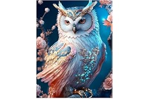 XUIIOSOOKP 5D Diamond Painting Adultos, Pintura de diamantes 5D DIY, Diamond Art Cuadros Diamantes, Punto de Cruz Diamante Dibujos con Diamantes para Decoración Hogar, 30 x 40 cm/búho