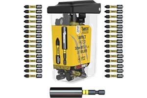 31 x SabreCut SCRPZ23231B 32mm PZ2 y 60mm Portapuntas de impacto magnético Juego de puntas de destornillador de impacto magnético Pozi Pozidriv compatible con Dewalt Milwaukee Bosch Makita y otros