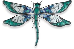 LIFFY Decoración de pared de libélula de metal, arte de pared de libélula para exteriores, decoración de libélula de metal colgante para jardín y decoración del hogar, regalos de libélula para mujeres