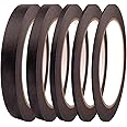 DOAY 5 Rolls Pinstripe Tape - Masking Tape 1/16", 1/8", 1/4", 1/2", 3/4" - Thin Painters Masking Automotive Tape for DIY, Car, Auto, Paint, Art, Tumblers (Black)