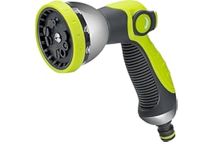 Milifox Pistola Manguera Jardin Alta Presion - Pistola Riego con 10 Patrones Ajustables para Riego de Plantas y Césped,Lavado de Coches y Bicicletas,Baño de Mascotas