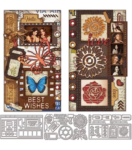 Matrices De Découpe Métal Pour Scrapbooking - 8 Motifs (boussole, Forêt, Bord De Mer...)