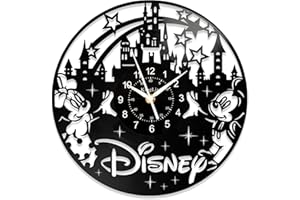 KINGLIVE Niedliche Mickey Wanduhr Maus Uhr Vinyl Platte Uhr 12 Zoll Disny Uhren Cartoon Wandkunst Raumdekoration Handgemachte Uhr Kreative Geschenke für Kinder oder Mick Fans