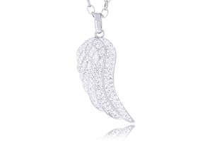 Morella Pendentif femme en forme d'aile d'ange - Plumes en zircone
