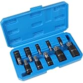 CPROSP 10 x Socket Spanners with Multi-Tooth Bits 1/2 inch, 1/4 inch, 3/8 inch, Serrated Nuts M4 M5 M6 M8 M10 M12 M14 M16 M18