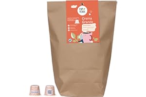 ‎CUP VERDE CUP VERDE – 100 Crema Grande Premium Kaffeekapseln kompatibel mit Nespresso* / kräftig aromatisch/Nachhaltig - Heim kompostierbar – Schonende Langzeitröstung