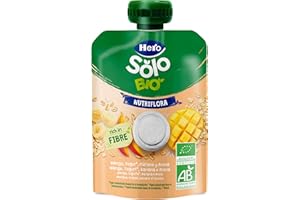 JNHCD Hero Solo Bolsitas Ecológicas de Mango, Platáno, Yogur y Avena ricas en fibra- 100gr