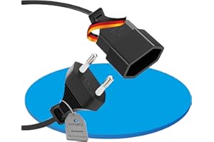Sonero® Euro kabel sieciowy, kabel zasilający do urządzeń gospodarstwa domowego, wtyczka euro na gniazdo euro, 1,00 m, czarny