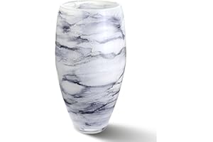 Terroso - Vase - Verre arctique soufflé à la bouche - Aspect luxueux, élégant et stylé - 38 cm de haut - Aspect marbre - Vase à fleurs