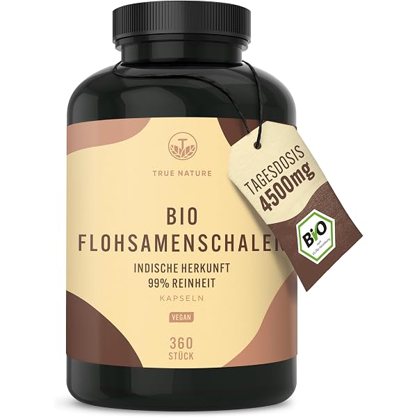 Flohsamenschalen Kapseln – 365 Stück à 600 Mg, Made In Germany, Laborgeprüft (Vitascout)