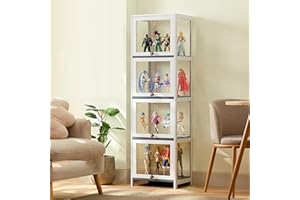 JSLJJBD Vitrina, Vitrina Cristal, Vitrina Expositora para Colecciones,Puerta Transparente Abatible, Transparente por Todos Lados, Tamaño Reducido, Adecuada para Uso En Grietas 40×32×140cm White