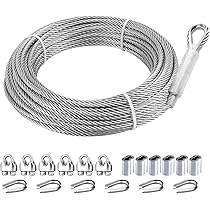 Cavo Acciaio 5mm X 15m Con 4 Morsetti E 2 Ditali - Fune Metallica Per Esterni E Interni - Foto 7