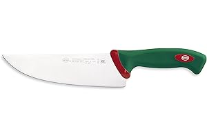Sanelli Línea Premana Professional,Cuchillo Trinchante Cm.20,Acero Inoxidable,Verde y Rojo,32.5x3.0x6.0 cm