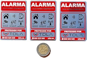 EWIG NO PARECE REAL, LO ES Disuasorio Alarma. 3 Etiquetas adhesivas de ALUMINIO resistente agua. PUERTA VENTANA BUZON - ROJO
