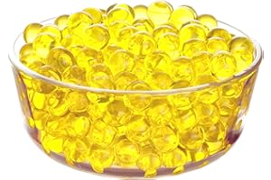 ZOWOKI Water Beads for Vases 6,000 Plus - 50 g Water Gel Jelly Balls Vase Filler - Beads for Floating Candles Making, Wedding Party, Decorative Home Accessories Plants and Craft (50g Yellow)