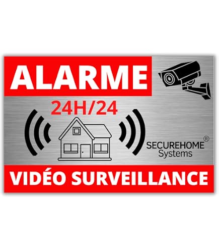 ZIENZENGYA 2 Pièces Alarme Vidéo Surveillance en Aluminium, 15x15cm Panneau Propriété Privée Panneau Camera Surveillance, Autocollant Alarme Maison Adhésif & Forage préalable