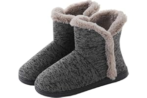 AONEGOLD Zapatillas casa para Unisexo Antideslizante Pantufla Invierno Suaves Peluche Caliente