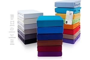 ‎HOMETEX PREMIUM TEXTILES Premium Boxspringbett Spannbettlaken 180-200 x 200-220 cm, Spannbetttuch Bettlaken für Boxspringbett und Wasserbett, Oeko-TEX Made IN Green, Matratzen bis 35cm, Türkis