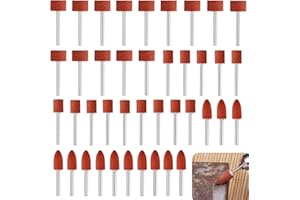 DOZYLIVE 42 Piezas Juego de Accesorios de Piedra de Amolar, Cabezal de Muela Abrasiva con Vástago de 3 mm, 3 Tipos Piedra Abrasiva para Broca Rotatoria Pulir y Esmerilar, Desbarbado