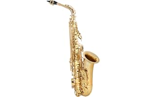 Classic Cantabile AS-450 Eb Altsaxophon aus Messing - Stimmung: Es - ideal für Einsteiger - ergnonomische Klappenmechanik - Hoch-Fis-Klappe - Leichtkoffer, Mundstück, Blattschraube & Pflegezubehör