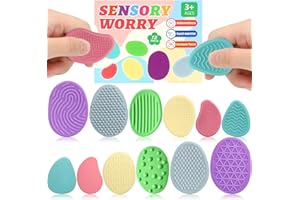 ROTKUSZ 12 Stück Fidget Toys Sensory Stones, Texturierte Sorge Stein sensorische Spielzeug Kinder mit Autismus, Sensorik Spielzeug Anti Stress, Angst Relief sensorische Toy für Kinder und Erwachsene