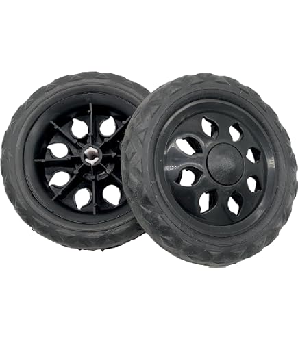 Karriter Lot De 2 Roulettes De Rechange 5 Pouces Caoutchouc Noir – Pour Chariot Courses, Voyage, Diamètre 13 Cm