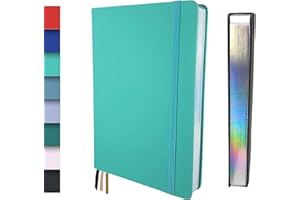 Schloss Planner A5 Bullet Journal | 180 g/m² extra dickes Bambus Papier | 160 Seiten | Gepunktet/Dot Grid | Nachhaltiges Notizbuch/Tagebuch | Silberner Buchschnitt (Standard, Türkis)