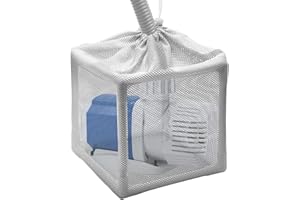 Catcan Teichpumpen-Filterbeutel, Pumpenbarriere, Netzbeutel, Anti-Verstopfung, Teichpumpentasche mit quadratischer Montagehalterung, für die meisten Pumpen (Grau)