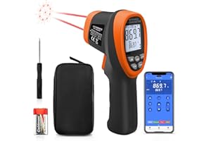 GOYERRNES Infrared Thermometer Gun, GR-1500-APP Temperature Thermometer with D:S=30:1 Non-Contact Temperature gun with APP Connect Function,-50~1500℃ IR Temp Gun for HVAC (NOT for Human Temp)