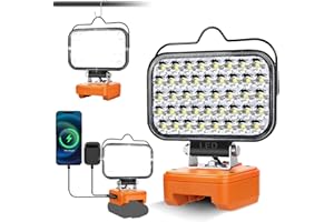 FYJUL Lampe für Worx 20V Akku, Hell Baustrahler Taschenlampe Light Tragbares LED-Licht für Worx 20V Battery, Arbeitsleuchte Flutlichter Zubehör für Baustellen,Autoreparaturen,Camping