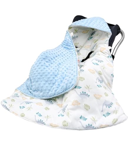 Infantilo Universal Baby Boy Girl Hooded Cosy Toes For Car Seat Blanket Wrap For Babies With Hood Baby With Holes For 3 Point Harness Straps Pushchair Pram Footmuff Grey Stars - View #10