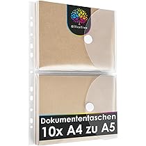 OfficeTree 10 x A5 documentenmap met 120 nagelbeschermingsstickers - klittenbandsluiting en afhechtrand