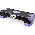 Core Balance Exercise Step 2 Level Height Adjustable 10cm/15cm, Aerobic Stepper for Home Gym, Fitness Training, Cardio, Weights, Yoga, Workout, Non Slip Platform & Feet (L69cm x W28cm x H10/15cm)