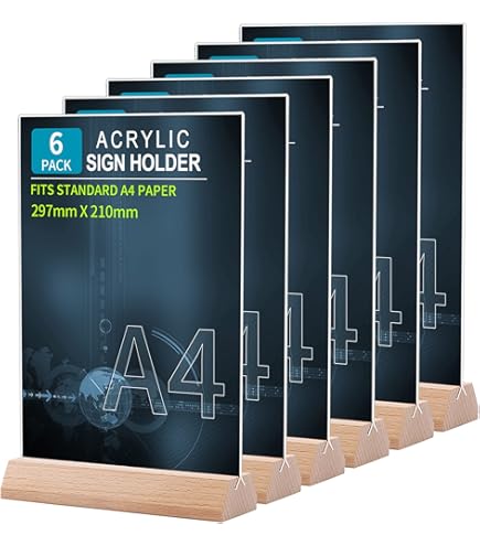 Crystal Range Transparent Menu Holder A4 Brown Edged, Tri-fold - View #3