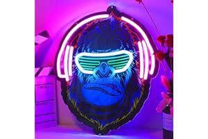 ENUOLI Orangutan Neon Signs, UV Printed Orangutan Neon Lights, LED Orangutan Neon Light for Man Cave,Neon Sign for Game Room Decor, Orangutan Art Wall Decor LED Light up Signs for Bedroom