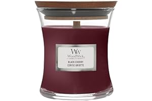 WoodWick Bougie parfumée avec mèche crépitante | Mini-Bougie sablier Cerise griotte | Jusqu’à 20 Heures | Cadeaux Parfaits pour Femmes